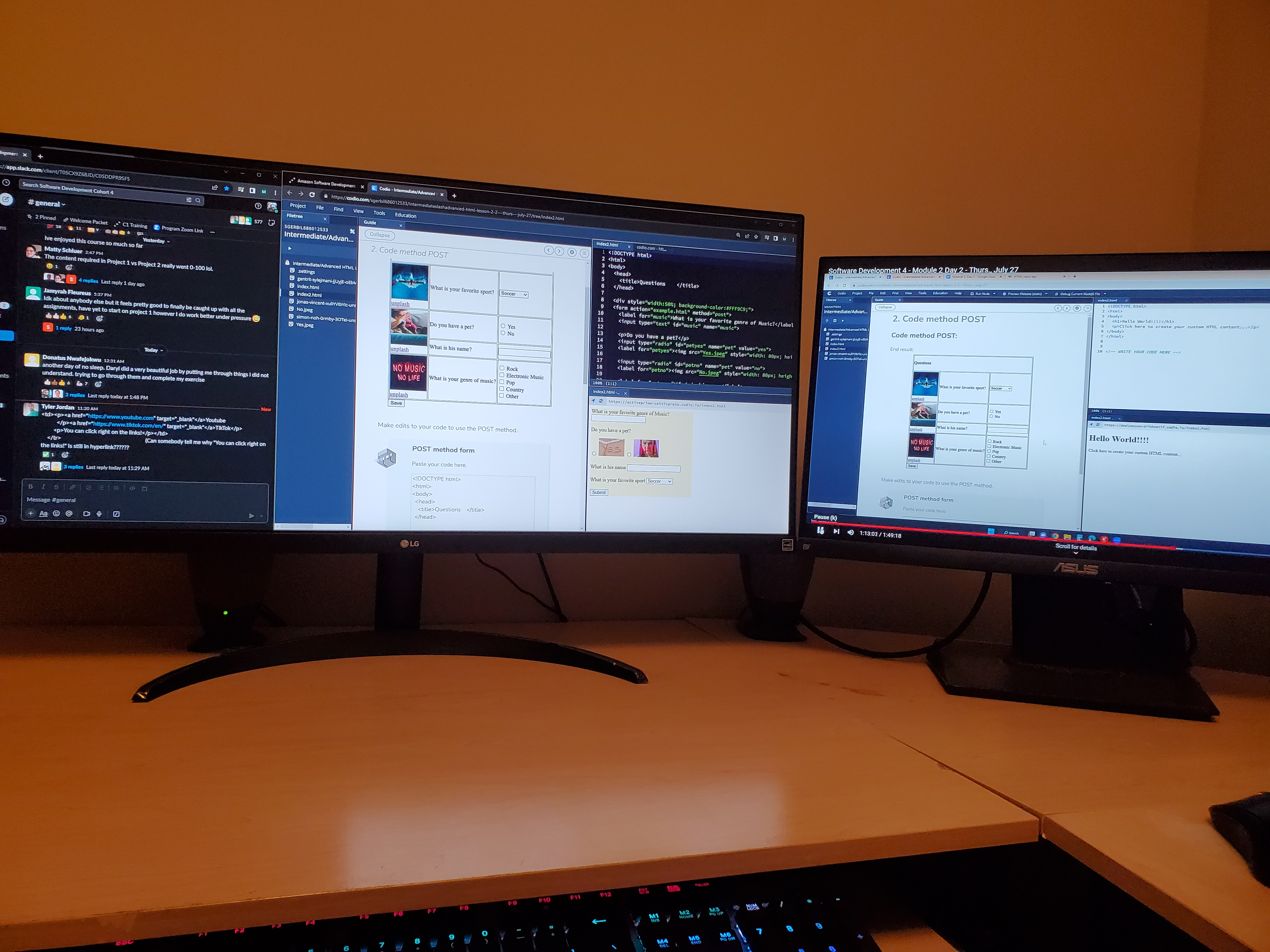 monitors on desk